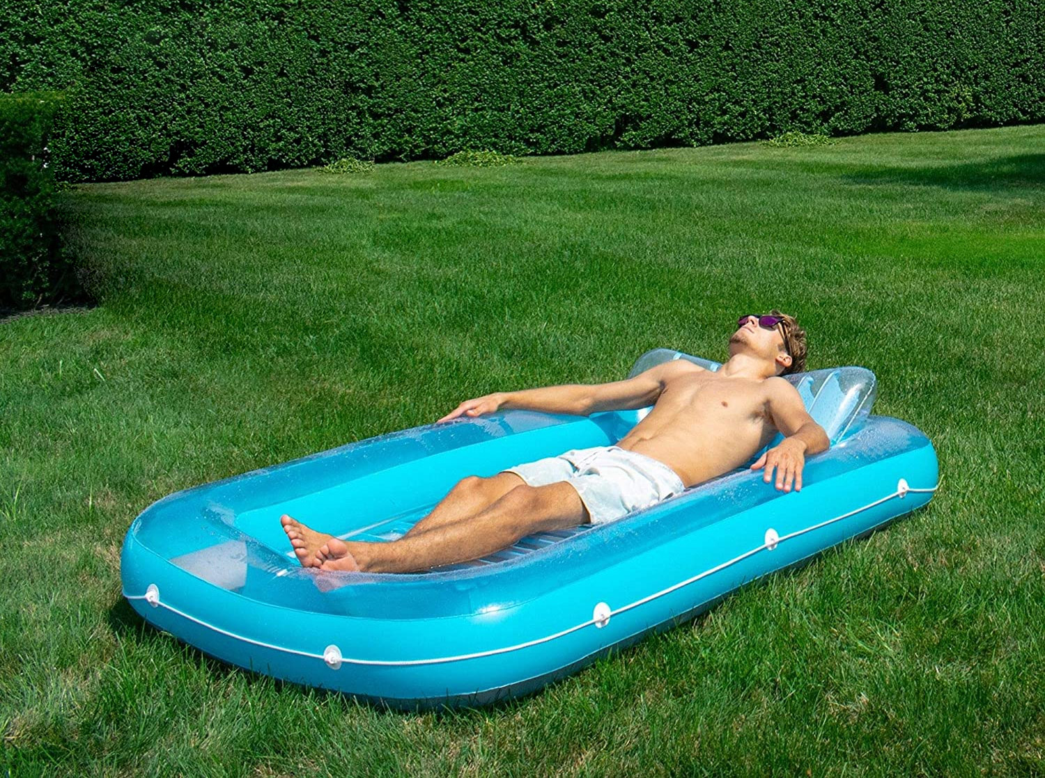 Inflatable Sunbathing Pool Lounger That Doubles as Mini Pool