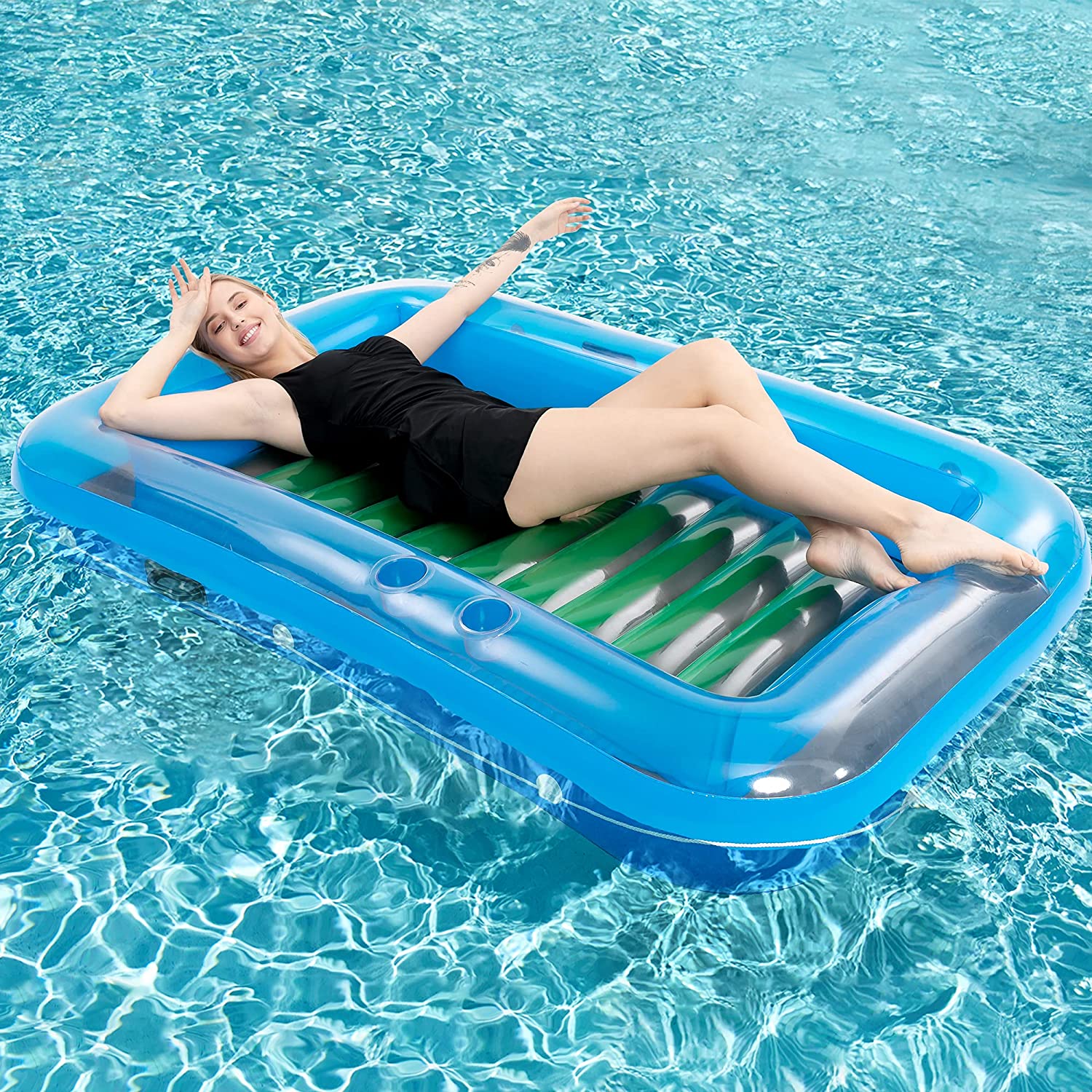 This Inflatable Sunbathing Pool Lounger Doubles as a Mini Pool