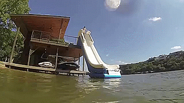 Inflatable Water Slide For Yachts GIF