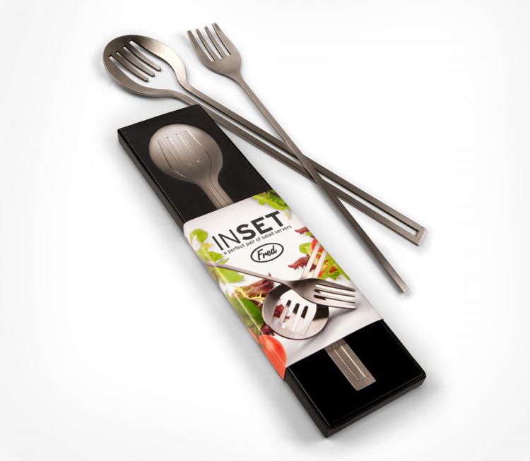 Inset Salad Servers Fork and Spoon