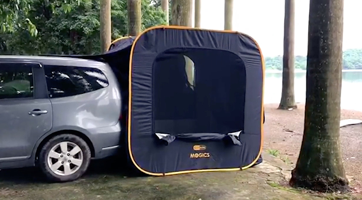 This Instant Pop Up Car Tent Attaches To The Tailgate Of Your Suv Or