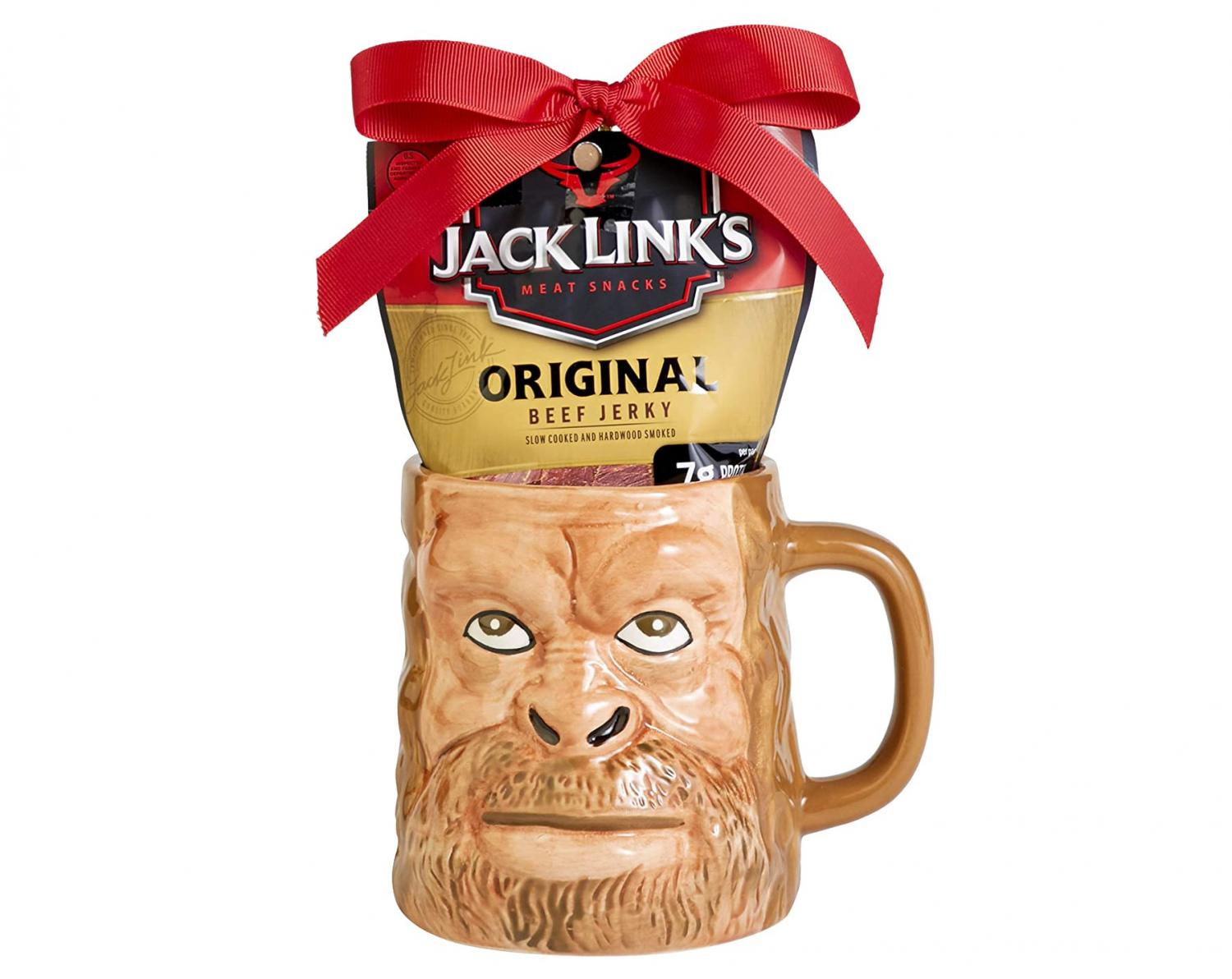 Jack Links Sasquatch Face Mug With Beef Jerky Gift Set