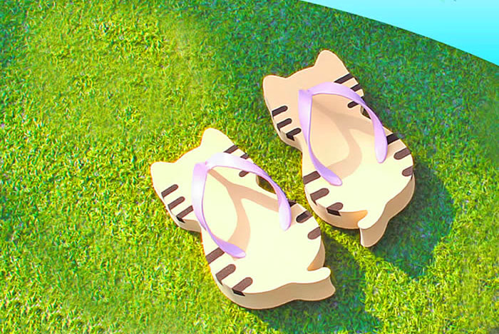 cat shaped flip flops