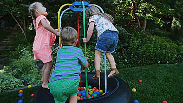 Jungle Jumparoo - Mini jumping playground - Water fountain kids playground