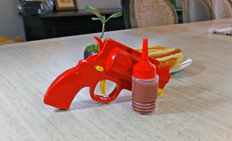 Condiment Gun - Gun shaped ketchup and mustard dispenser