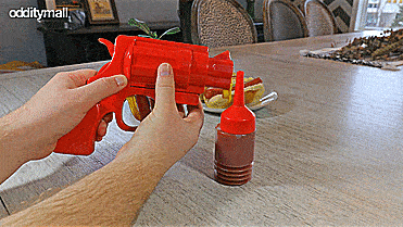 Condiment Gun - Gun shaped ketchup and mustard dispenser