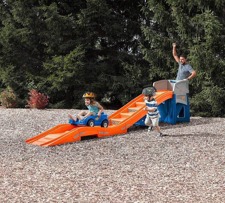 Kids Backyard Roller-Coaster Ride-on Play-set - Hot Wheels kids roller-coaster
