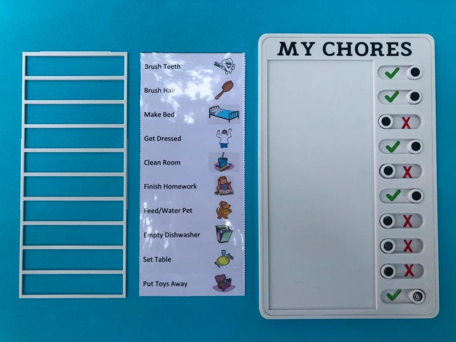 Kids Chore Tracker With Slide Buttons