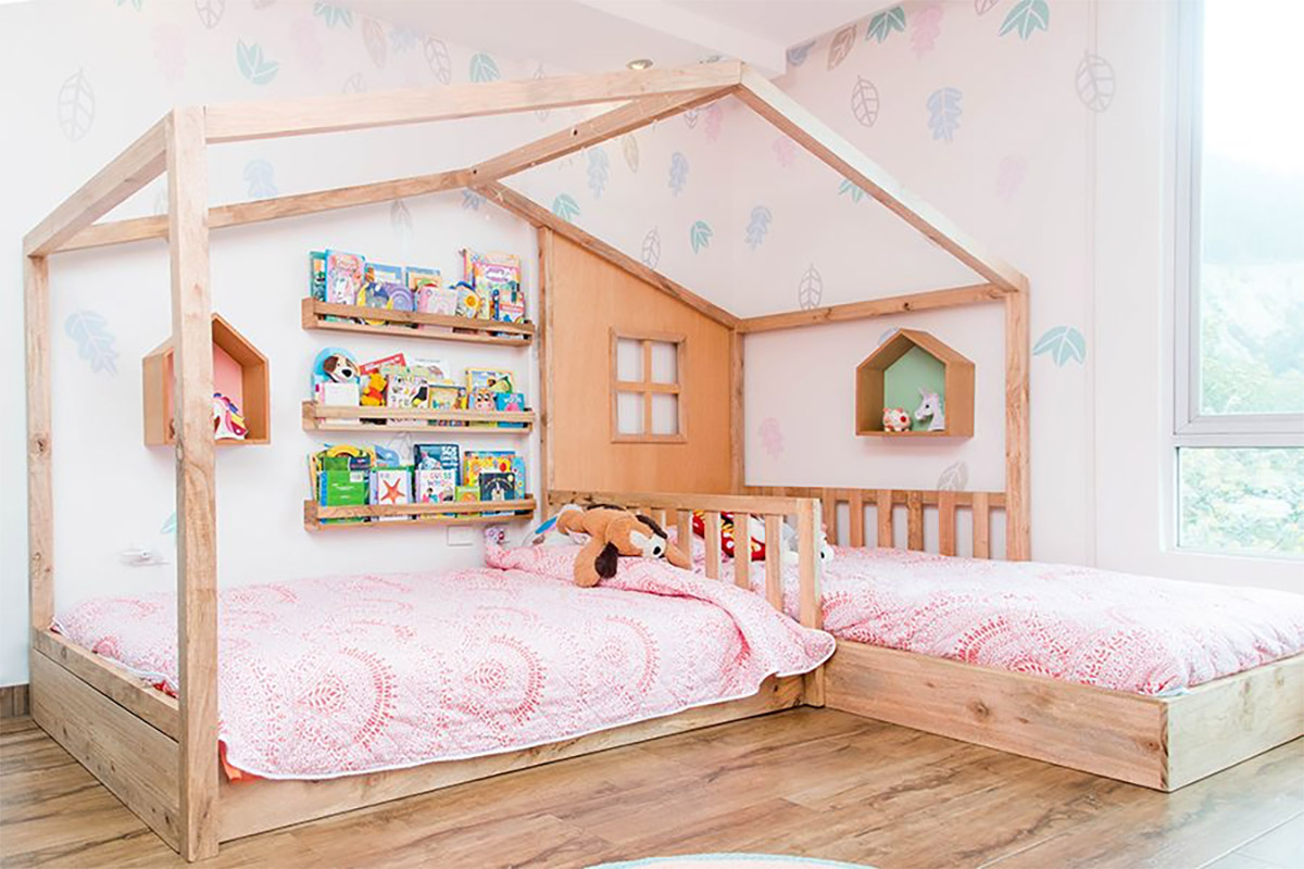  Kids Montessori Bed Has a Bed and Reading Nook In One - Kids reading nook bed frame