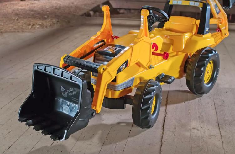 Kids Pedal Powered Backhoe Tractor - Rolly Toys Pedal Tractor With Functioning Shovel, digger, and plow