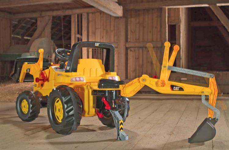 Kids Pedal Powered Backhoe Tractor - Rolly Toys Pedal Tractor With Functioning Shovel, digger, and plow