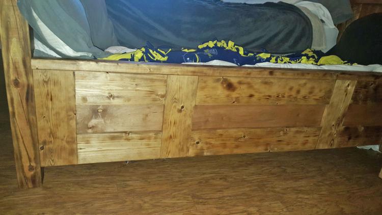 Wooden Bed Frame With Dog Insert