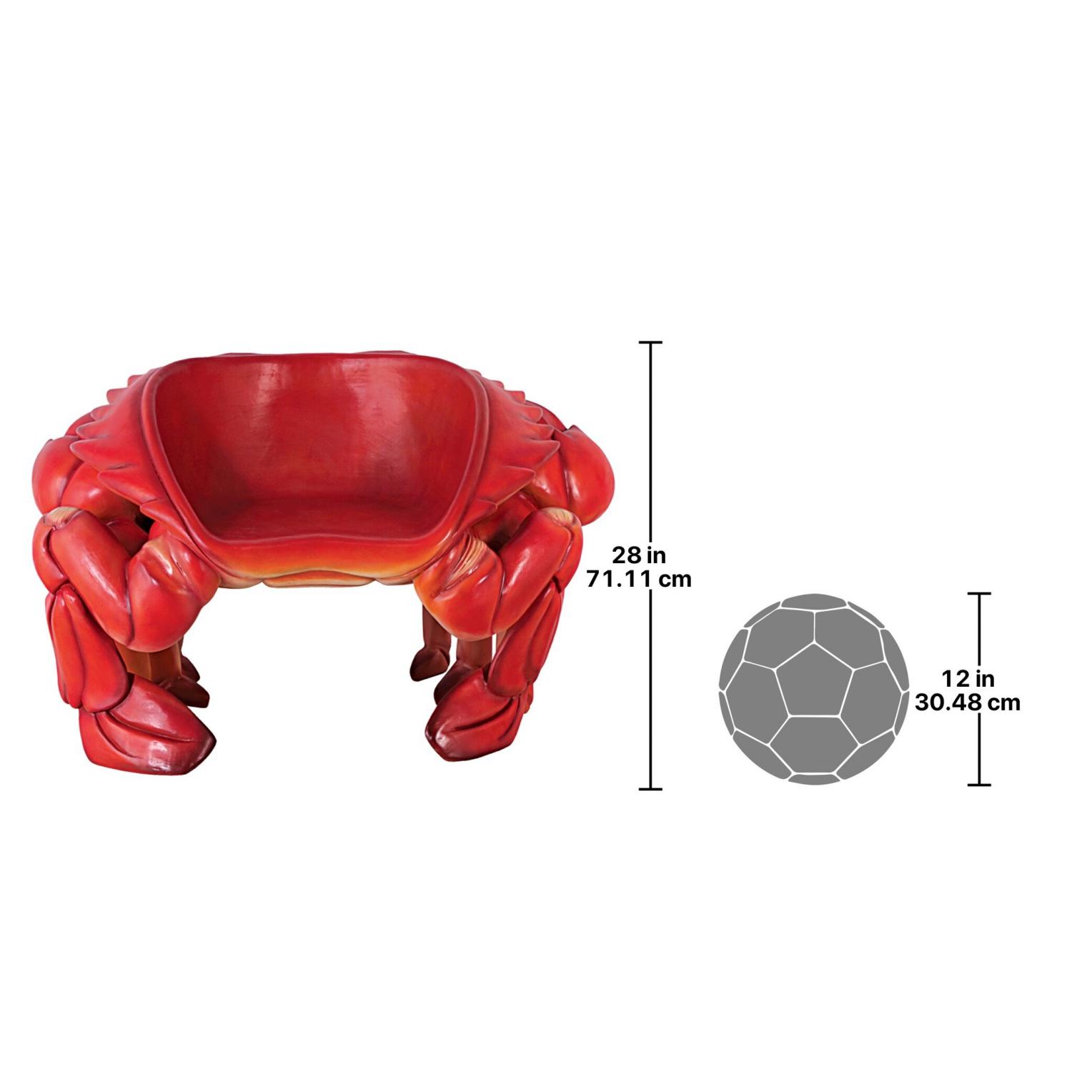 Design Toscano Giant Red King Crab Sculptural Chair