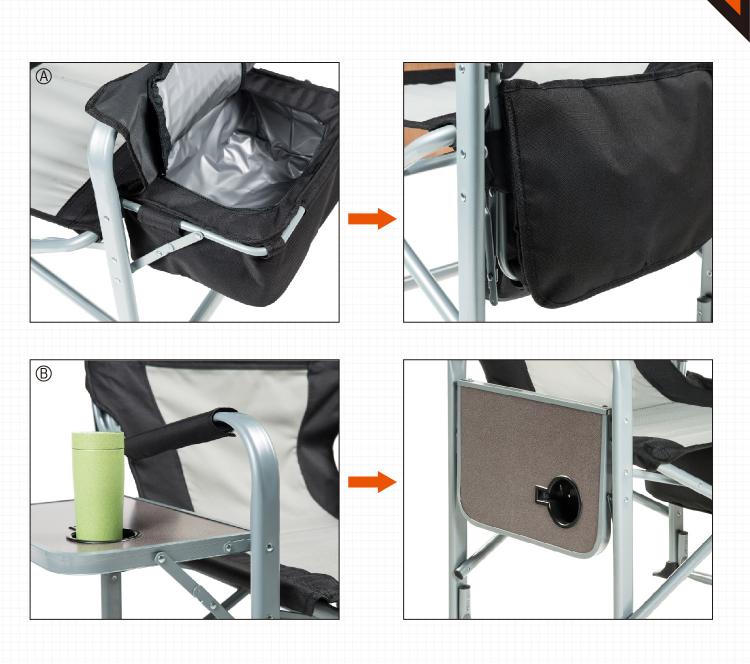 Folding lawn chair 2024 with table attached