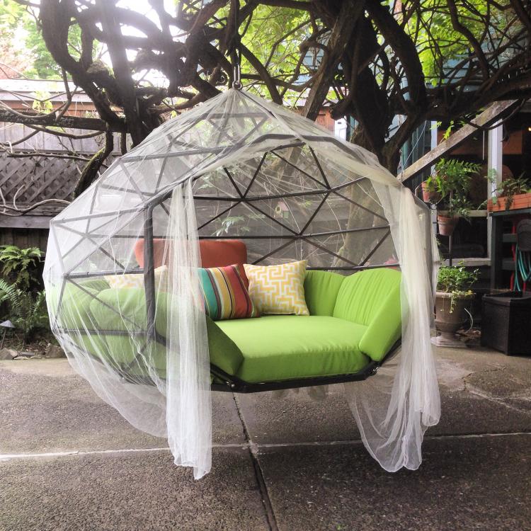 Kodama Zomes: A Caged Hanging Outdoor Hammock