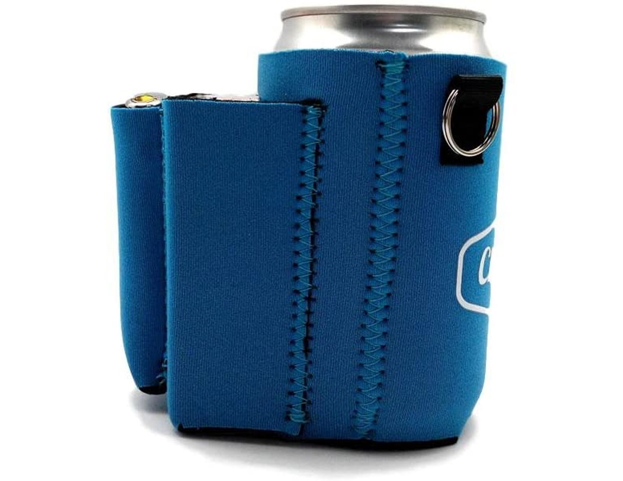 Triple Pocket Beer Koozie Holds pack of cigarettes and lighter (or snack, phone, lipstick)