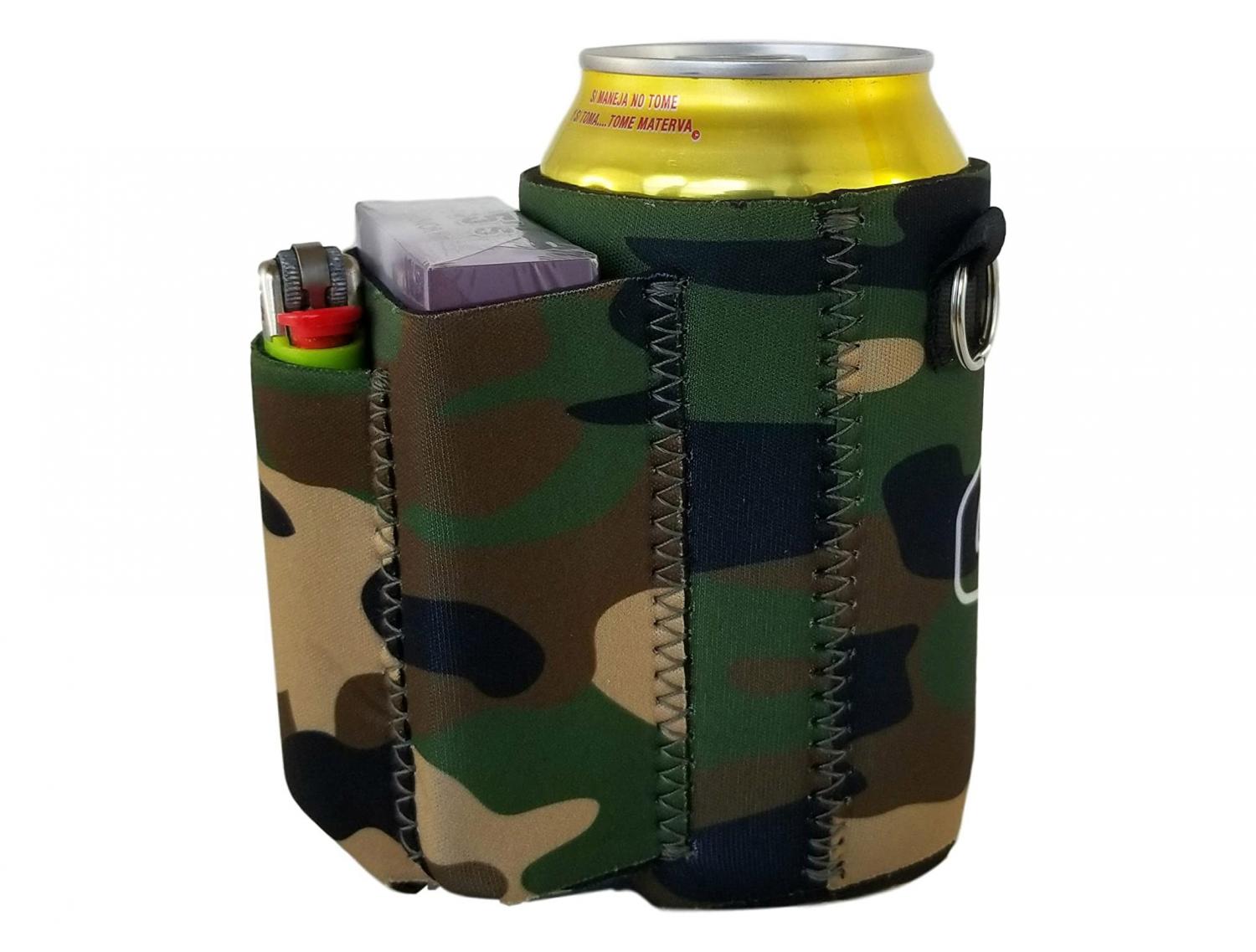 This Can Koozie Has Pockets To Hold Your Lighter and Two Joints