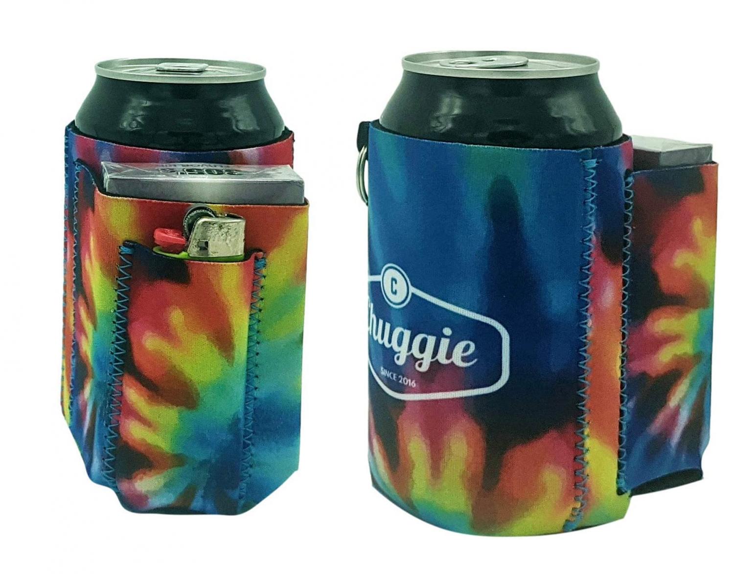  Beer Can Chuggie With Two Pockets, Holds Phone, Keys and  Accesories, 3mm Thick Neoprene (Blue, 1 Pack): Home & Kitchen