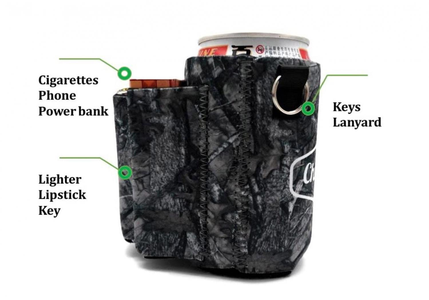 This Beer Koozie Holds a Pack of Cigs and Lighter (Or Snacks, Phone,  Lipstick)