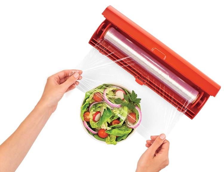 Kuhn Rikon Fast Wrap - Easy plastic wrap container and cutter - tinfoil and plastic wrap holder