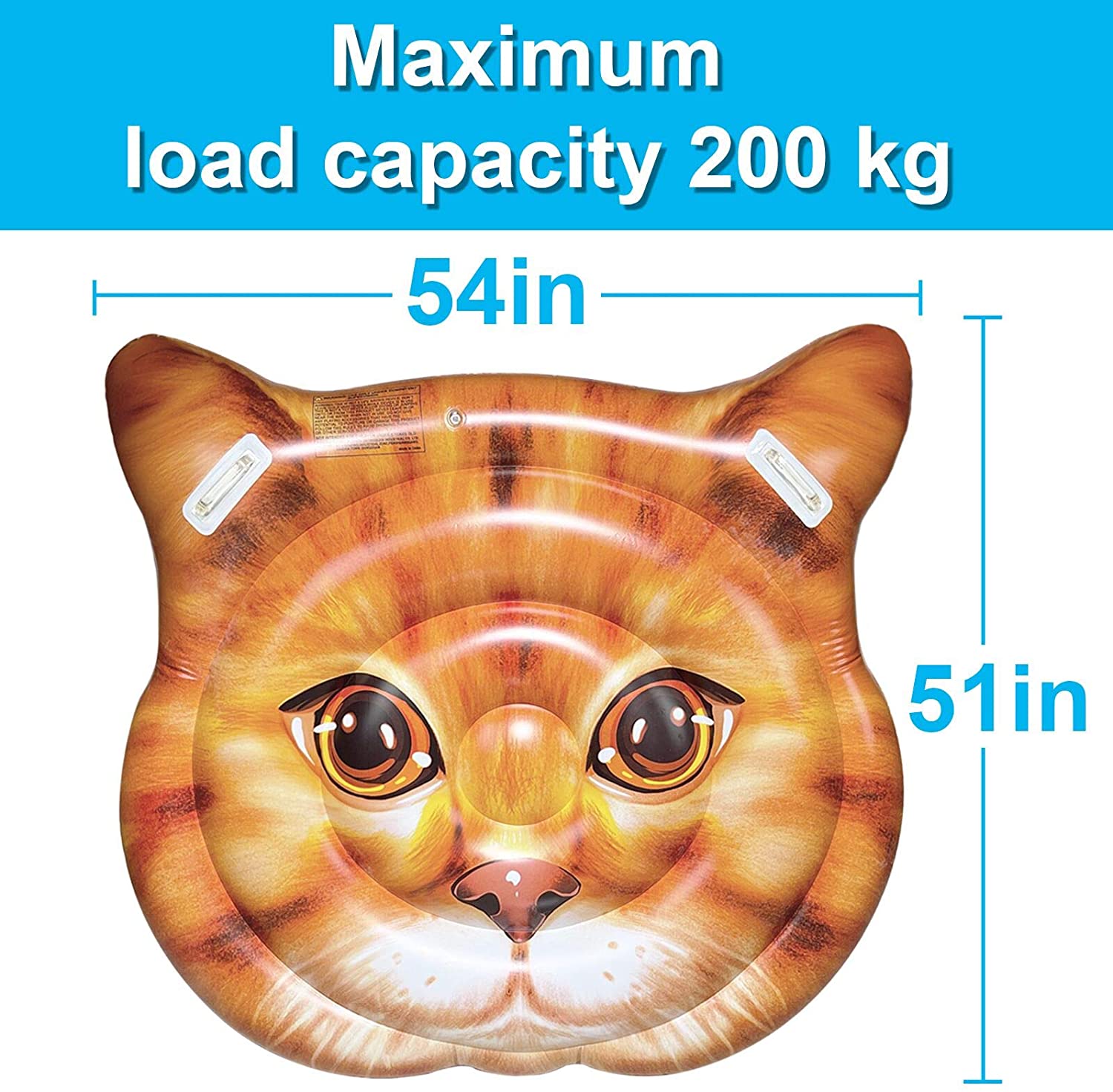 Giant cat face inflatable pool float