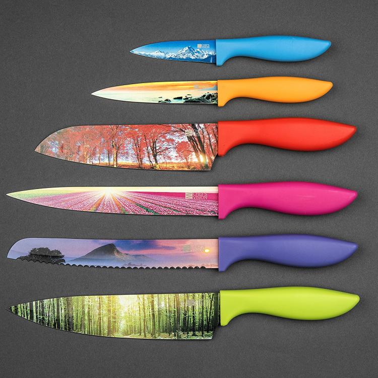 Chef's Vision Landscape Knife Set - Knives With Beautiful landscape pictures on the blades - picture blade knives
