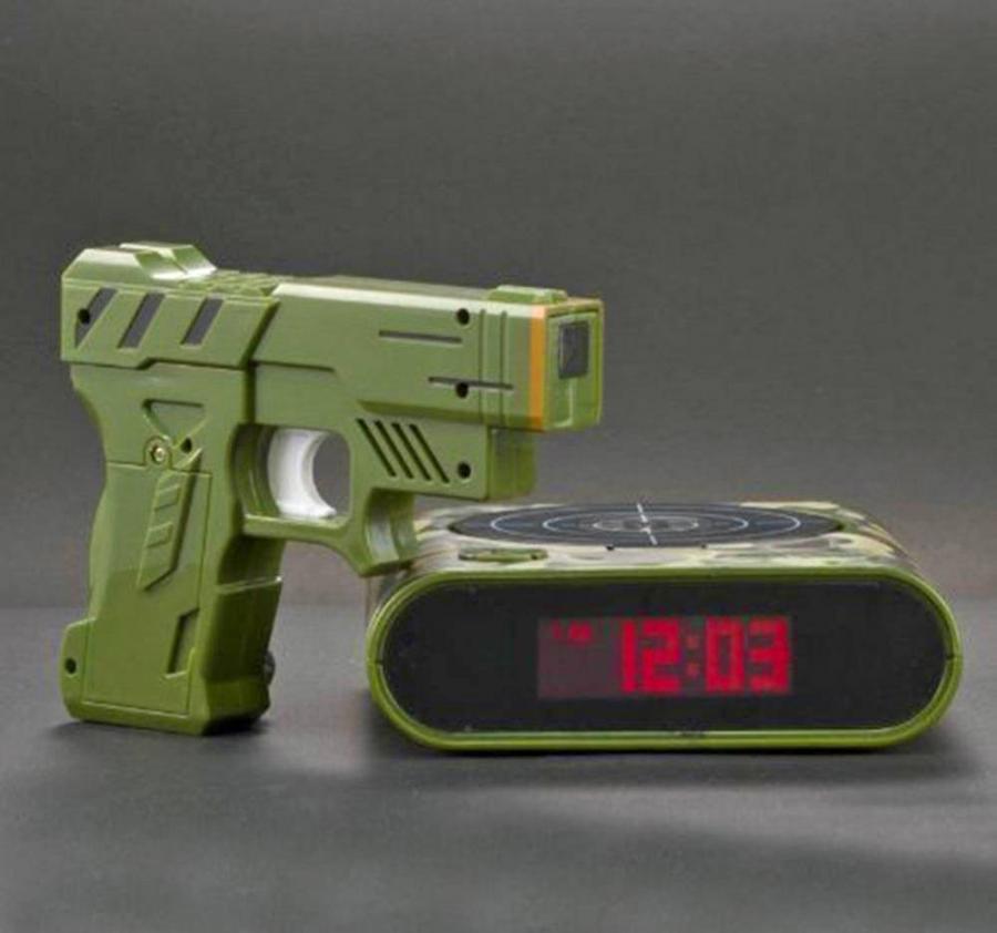 This Gun Target Alarm Clock Makes You Shoot The Target To Turn Off The