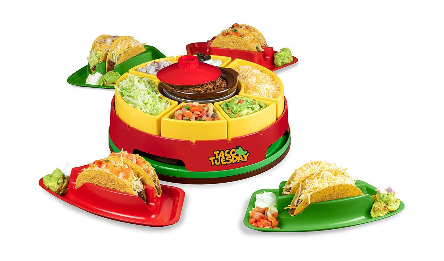 Lazy Susan Taco Bar and Taco Plates With heated center pot