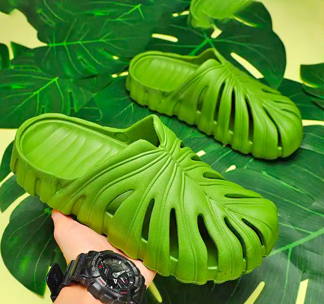 Leaf Shaped Crocs Plant slides