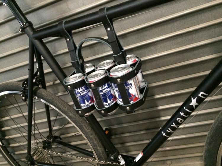 Fyxation Leather 6-Pack Beer Bicycle Carrier