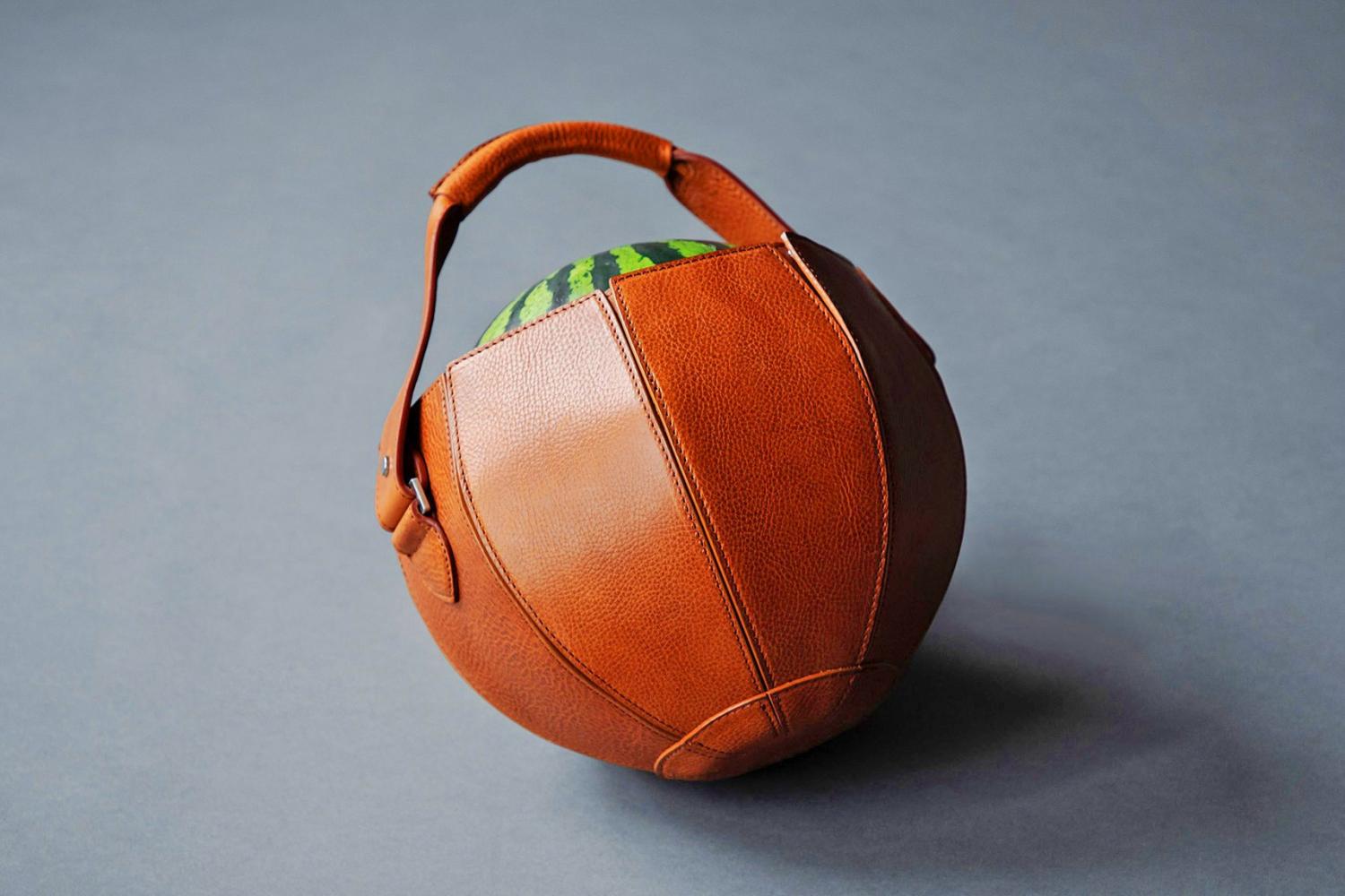 Leather Watermlon Carrier Bag - Artisan watermelon bag made from leather