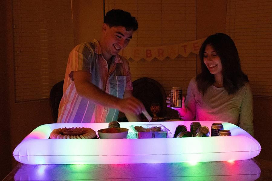 LED lit inflatable buffet table