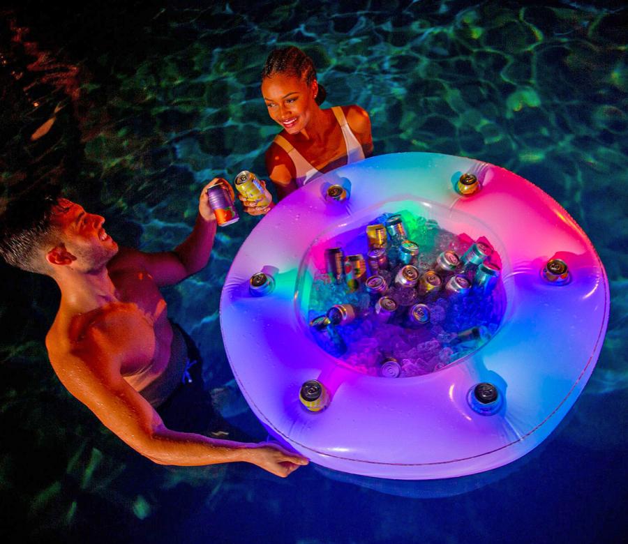 LED Illuminated Floating Bar and snack holder For Pool