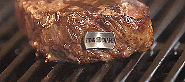 SteakChamp - Ultimate Meat Thermometer - LED Light blinks 3 different colors for meat temperate - rare, medium, well-done