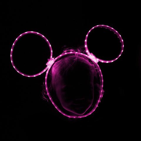 LED Stick Figure Halloween Costumes - Light-up Mickey-Mouse Ears costume