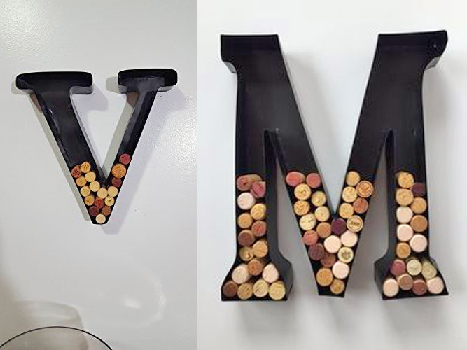 Letter Shaped Wine Cork Holder - Metal letter wine holder