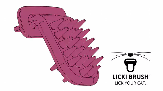 LICKI Brush - Giant Tongue Shape Brush Lets You Lick Your Cat