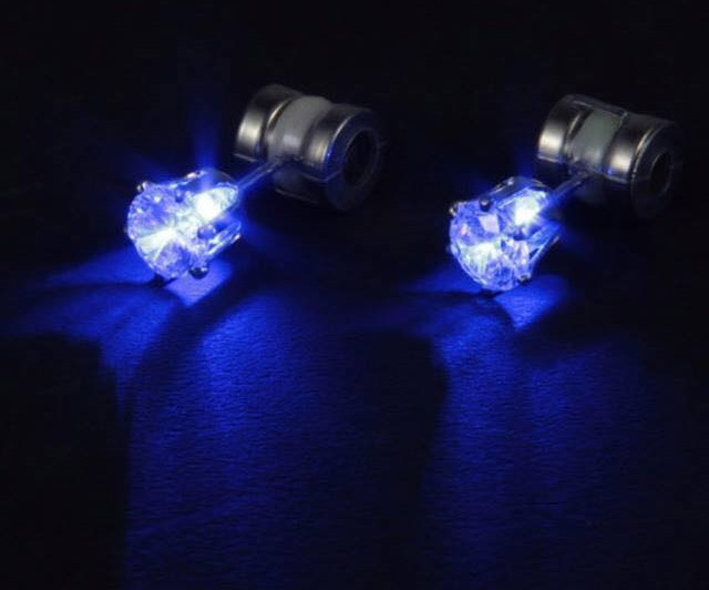 Night ice crystal clearance led earrings