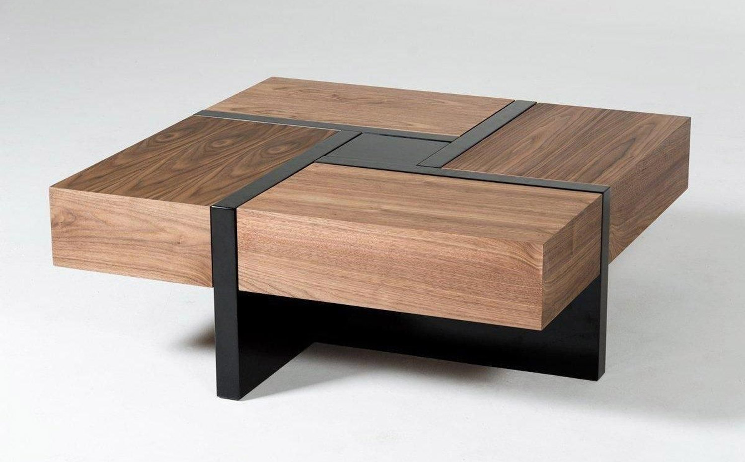 Lipscomb Solid Coffee Table with Storage - Wooden coffee table with 4 secret sliding drawers