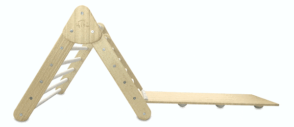 Little Climber Climbing Play Set Helps Babies Learn To Climb - Lily and River Bamboo Rockwall Climbing Toy