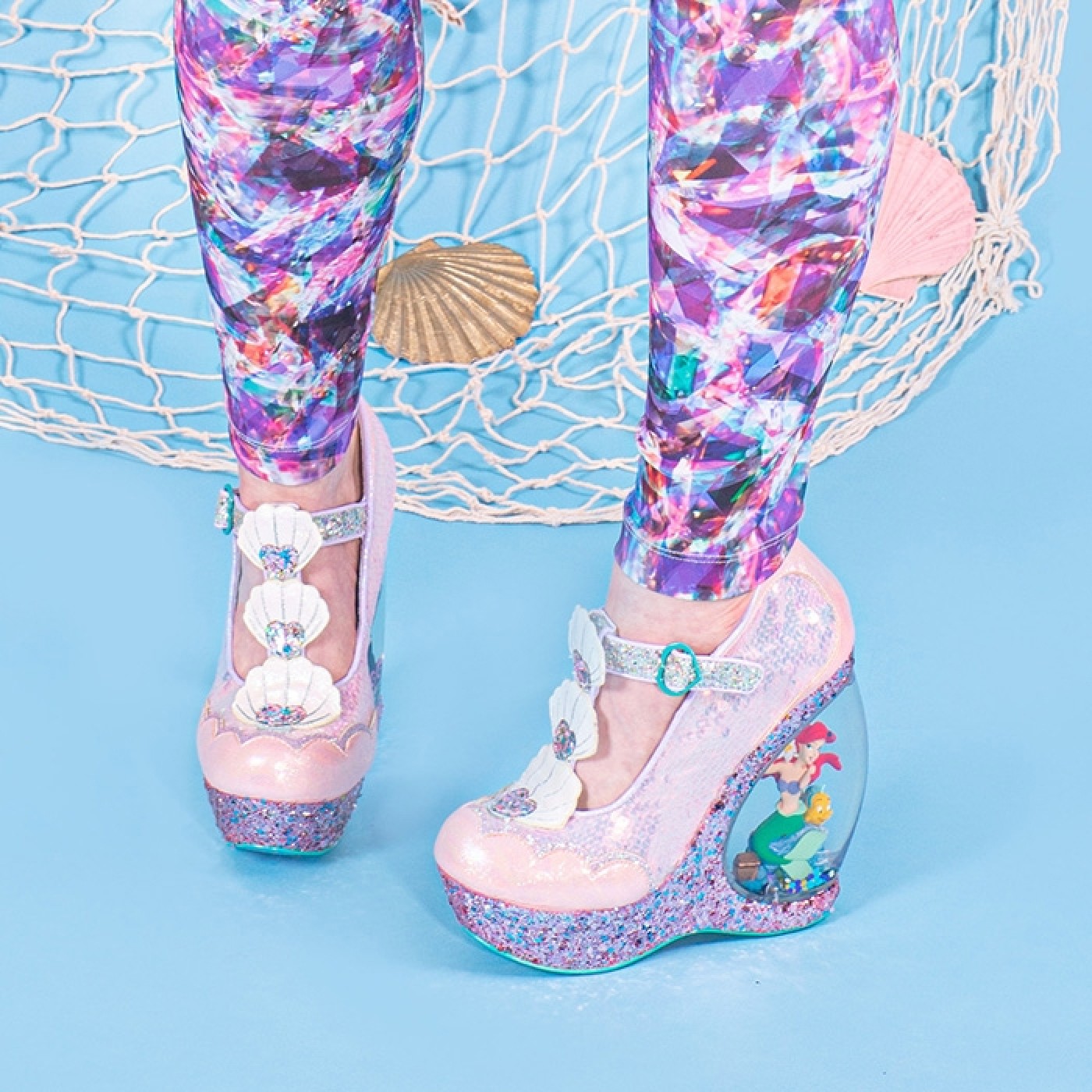 Little Mermaid Boots With Snow Globe Heels Featuring Ariel and Ursula Figurines Inside