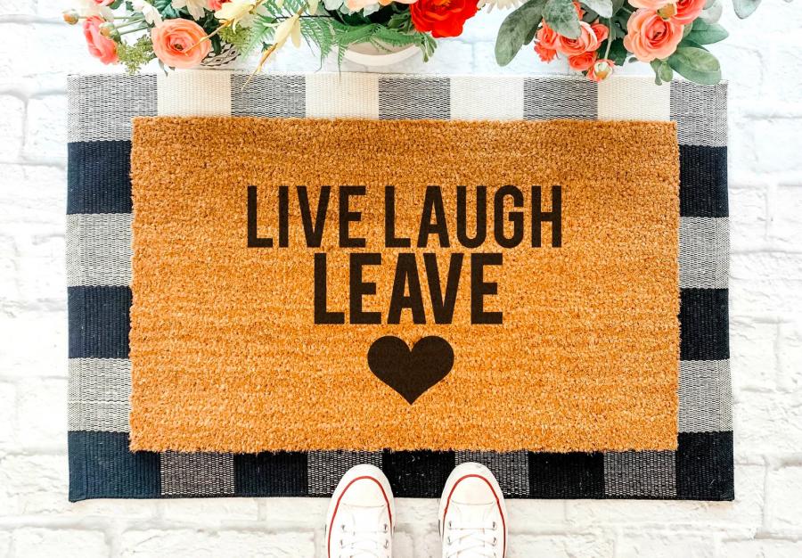 Live Laugh Leave by 9 Doormat, Funny Welcome Mat, Outdoor Mat, Front Door  Mat, Housewarming Gift for New Homeowners 