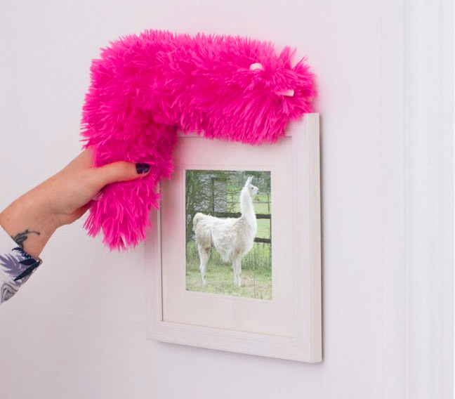 Llama Duster - Pink fluffy llama shaped cleaning duster - Desktop cleaning pet llama