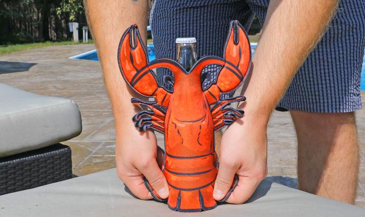 Lobster Beer Koozie - Soft padded Lobster Bottle Cooler