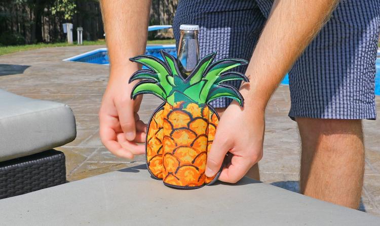 Pineapple Beer Koozie - Soft padded Pineapple Shaped Bottle Cooler