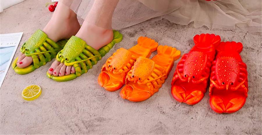 Lobster shaped flip flop sandals - Flip flobsters