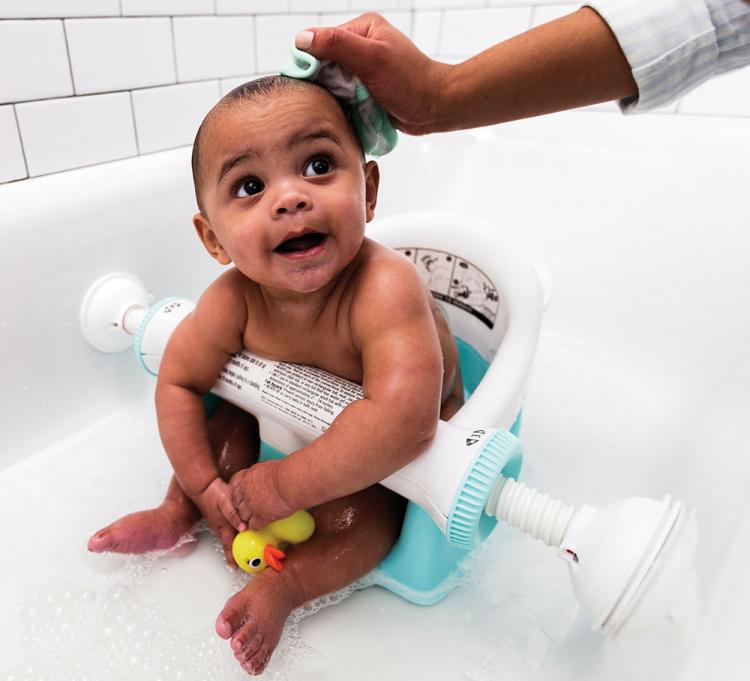 Baby Bathtub Seat With Backrest Suction Cups To Side Of ...