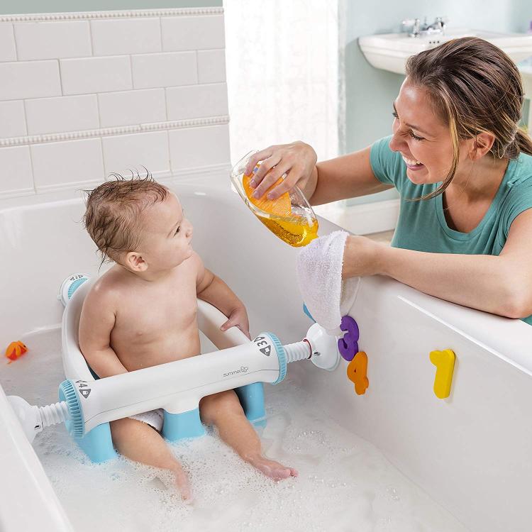 Baby Bathtub Seat With Backrest Suction Cups To Side Of Bathtub