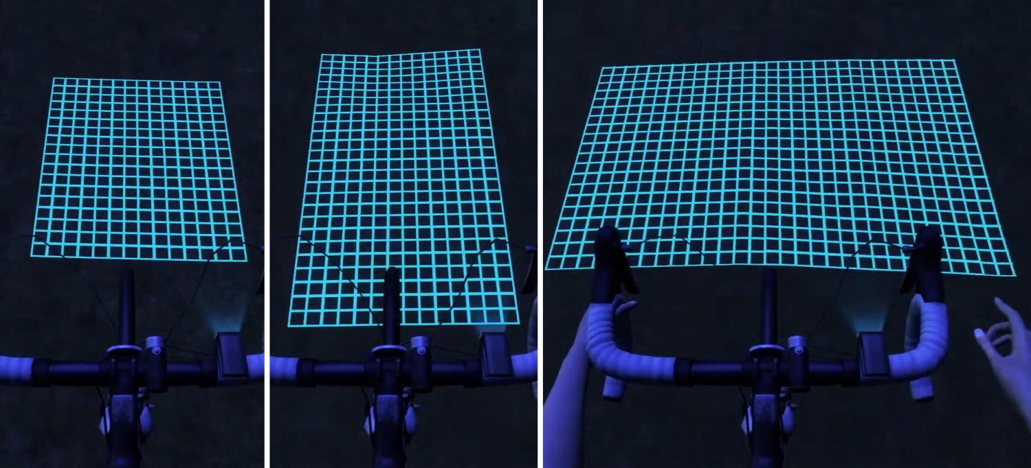 Lumigrids Projects a Grid In Front Of Bicycle To Terrain Changes at