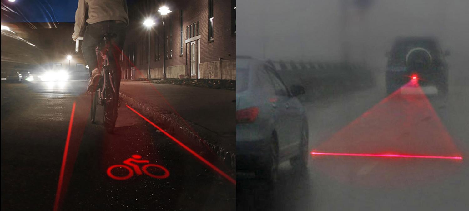 Lumigrids bicycle grid projection light - Projecting laser grid for night bicycle riding safety